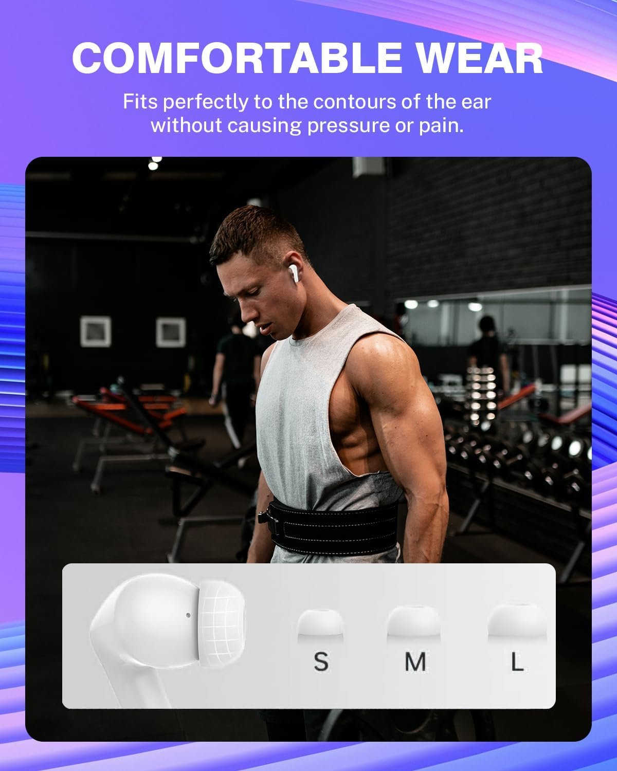 Wireless Earbuds Bluetooth Headphones 5.3,Bass Boosted Ear Buds 40H Playtime IP6 Waterproof Earbuds with LED Digital Display Charging Case,4 ENC Mics Earphones for Work Sports