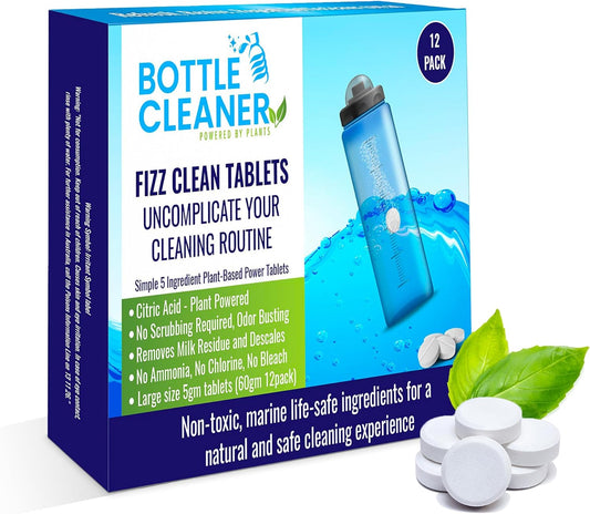 Miles Kay Bottle Cleaning Tablets | Pack of 12 (large) - Effortless Stain & Odor Removal | Non-Toxic, Biodegradable, and Chemical-Free | Miles Kay