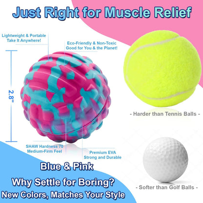 Massage Ball for Myofascial Release, Deep Tissue Massage for Back & Shoulder, Muscle Knot Relief, Pressure Point Therapy, Yoga Ball, Relieves Muscle Pain – Mobility Ball for Recovery, Small