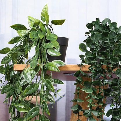 3 Pack Artificial Hanging Plants Potted Greenery Decor Fake Ivy Plant Vine Plastic Plant for Office Farmhouse Home Indoor Outdoor Decor Wall House Room Decoration Wall Wedding Party Home Garden