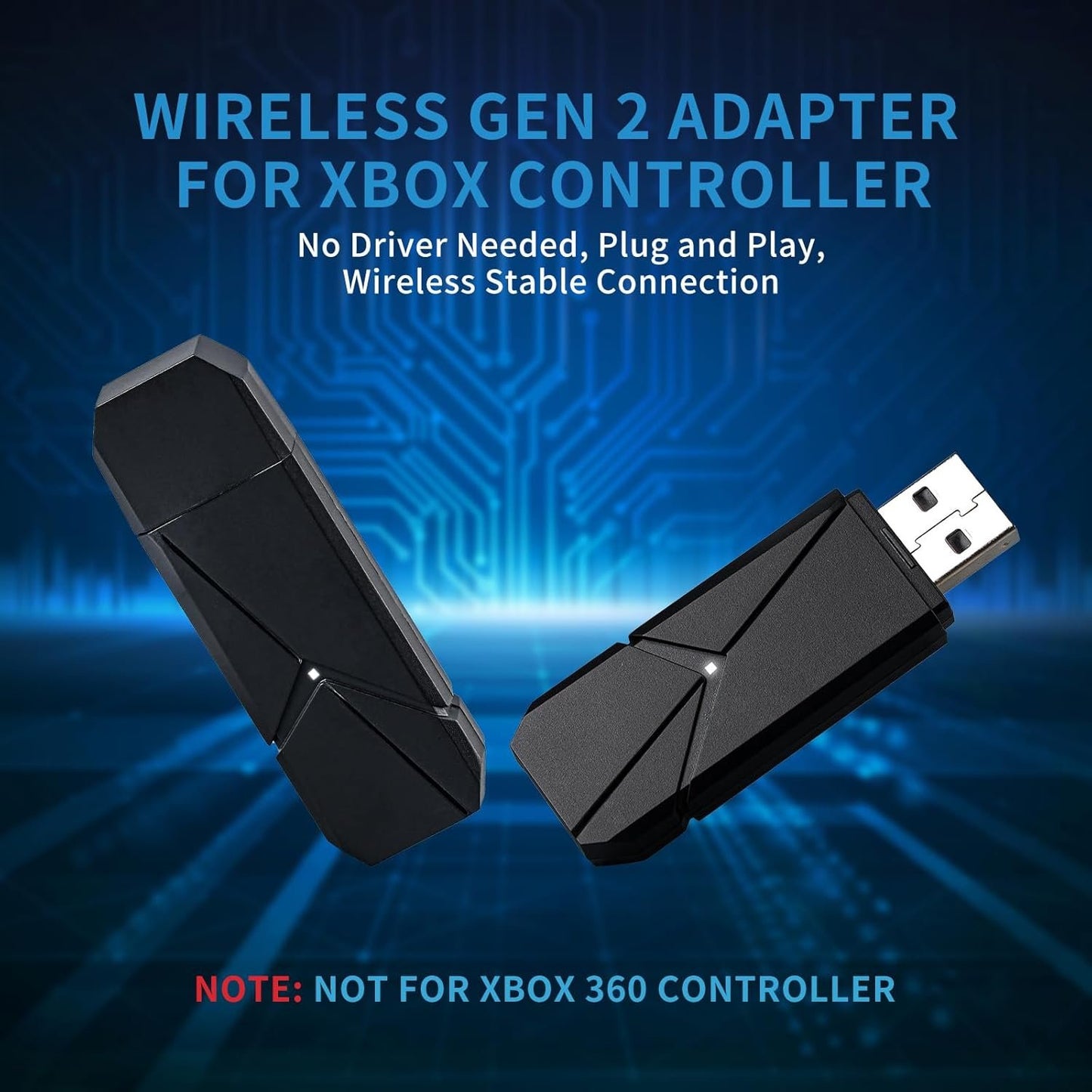 TECTINTER Wireless Adapter for Xbox One Controller & Xbox one X/S&Xbox One Elite Series Controller,USB Wireless Gaming Receiver Adapter for Windows 11/10/8.1/8/7