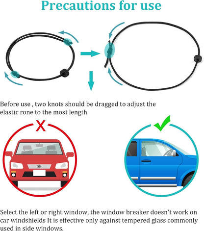 Uxinuo 4PCS Bracelet Car Window Breaker,Vehicle Rapid Escape Wristbands Tempered Safety Glass Breaker,Wrist Strap with Tungsten Carbide Bead Car Emergency Self Rescue Tool
