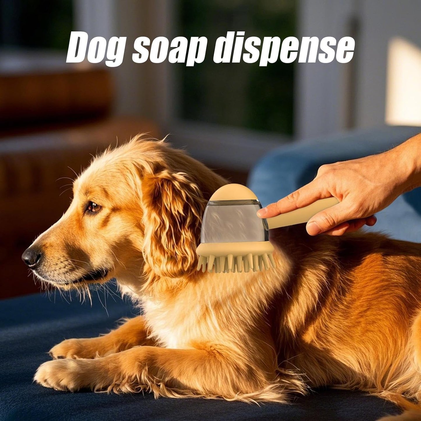 Dog Bath Brush, non Slip Dog Shampoo, 7,32 x 2,95 in Brush with Soap, Dispenser Ergonomico Pet, Cleaning Tool Bathing for Washing, Massaggio, Pet Grooming, Bath Time Essentials