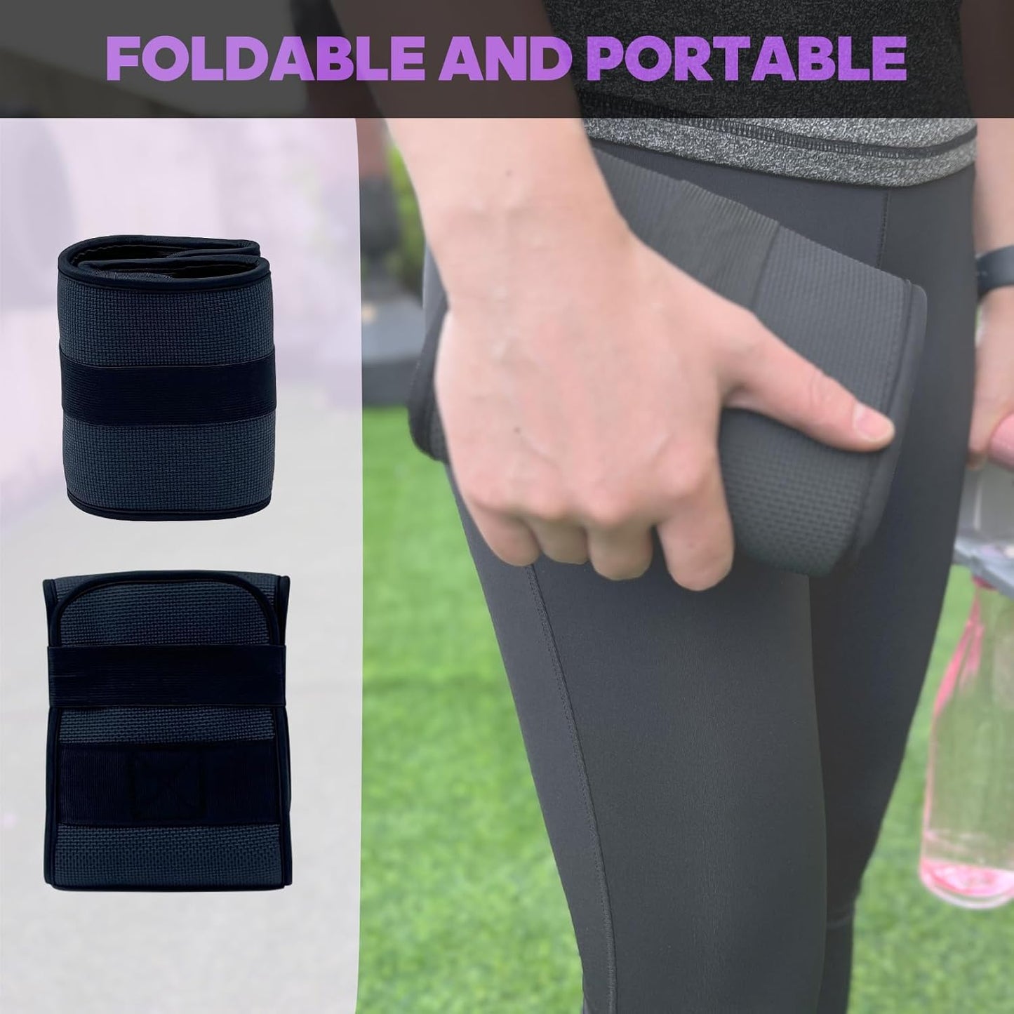 FYGL Hip-Thrust-Belt, Foldable Hip-Thrust-Band for Dumbbells, Kettlebells, or Plates, Hold Up to 300 lbs Weights with Slip-Resistant Padding for the Gym and Home Workouts