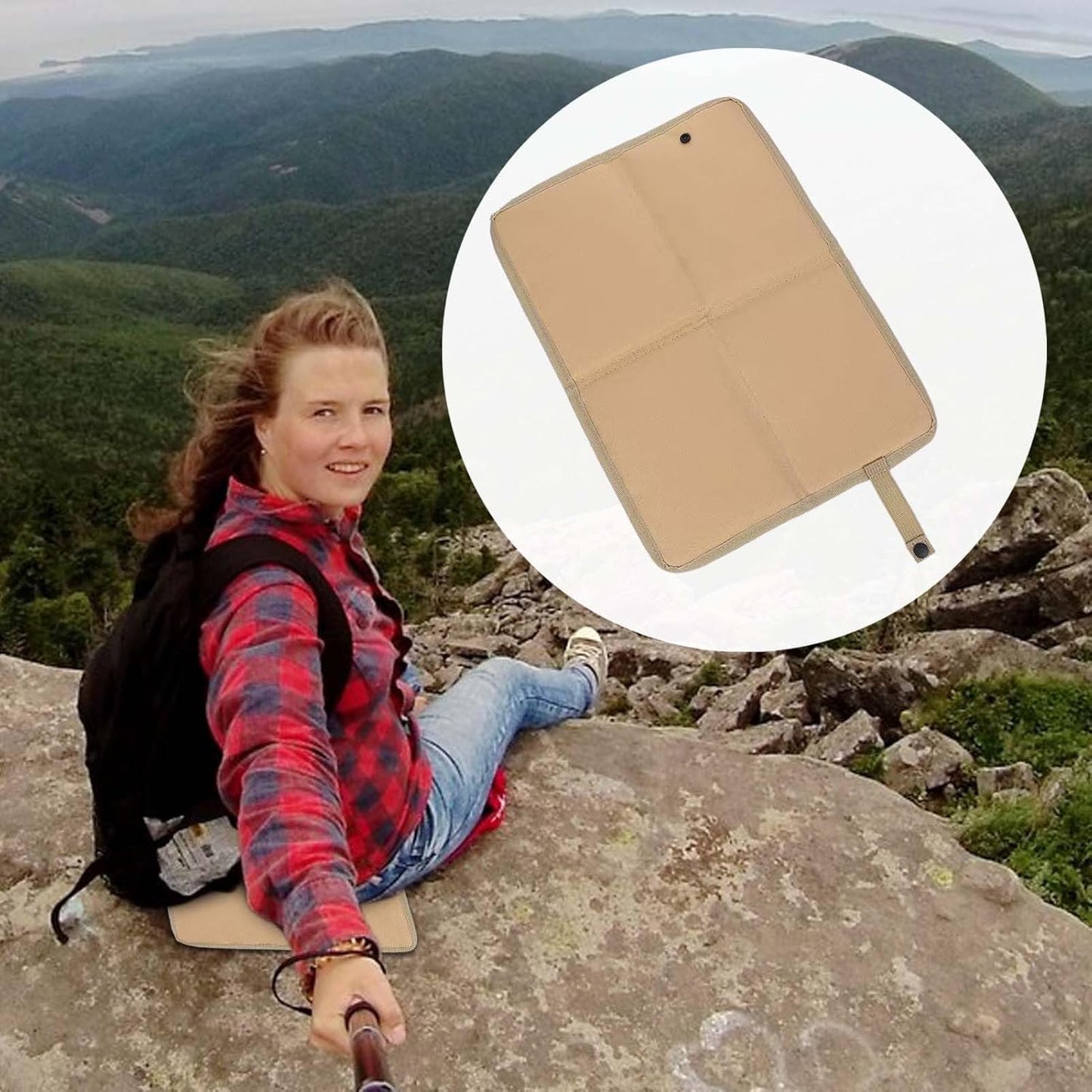 Generico Foldable Seat Cushion, Insulated Camping Pad, Multi Functional Travel Accessories, 15.55x11.22 Inches Lightweight Gear, Foldable Sitting Mat for Beach, Fishing, Hiking, Picnic