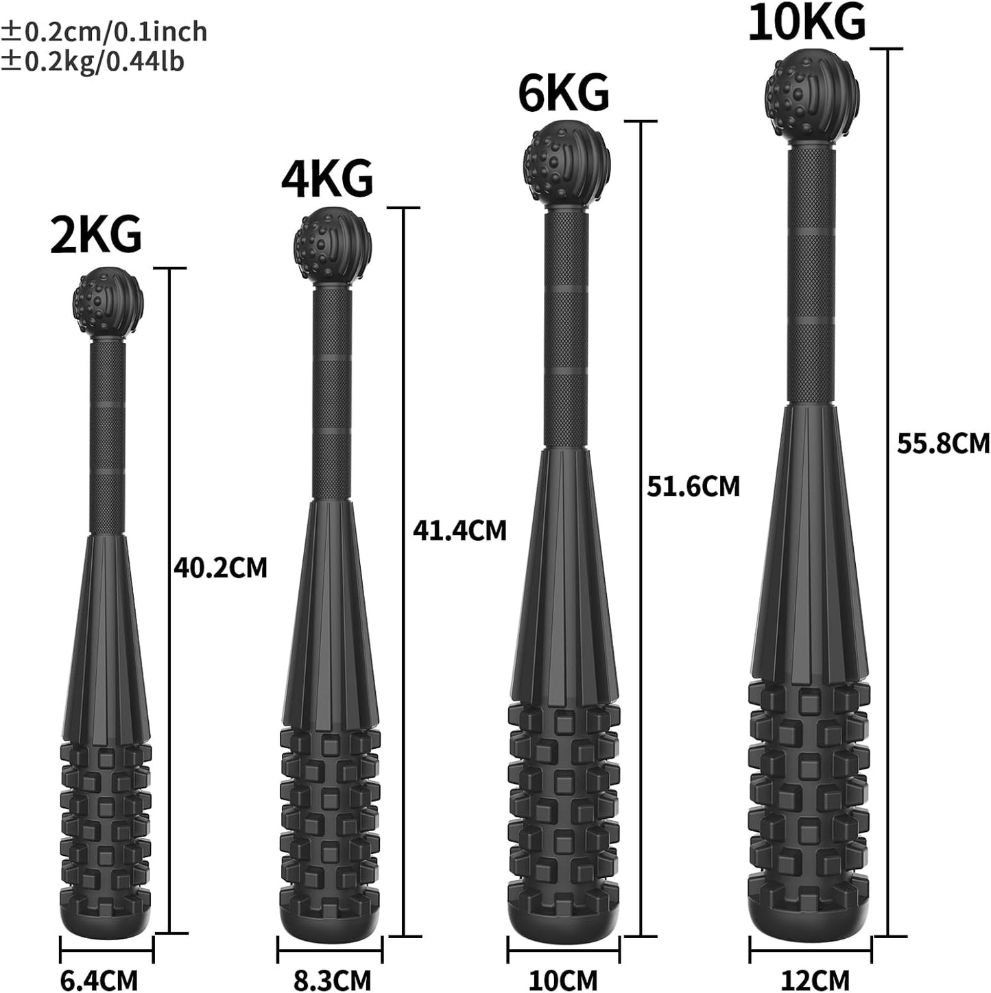POWER GUIDANCE Macebell Indian Clubbells, Steel Mace, Indian Club, Gorilla Sports, Suitable for Home Gym Training, Massage and Rehabilitation 2kg 4kg 6kg 10kg