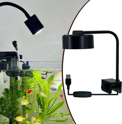 LED Aquarium Light, Saltwater Fish Tank Lamp, Smart 3 Mode Brightness Control, 15.5x6x13.6cm, 360 Adjustable Lighting, for Shrimp, Marine Fish, Coral Reef, Freshwater Displays