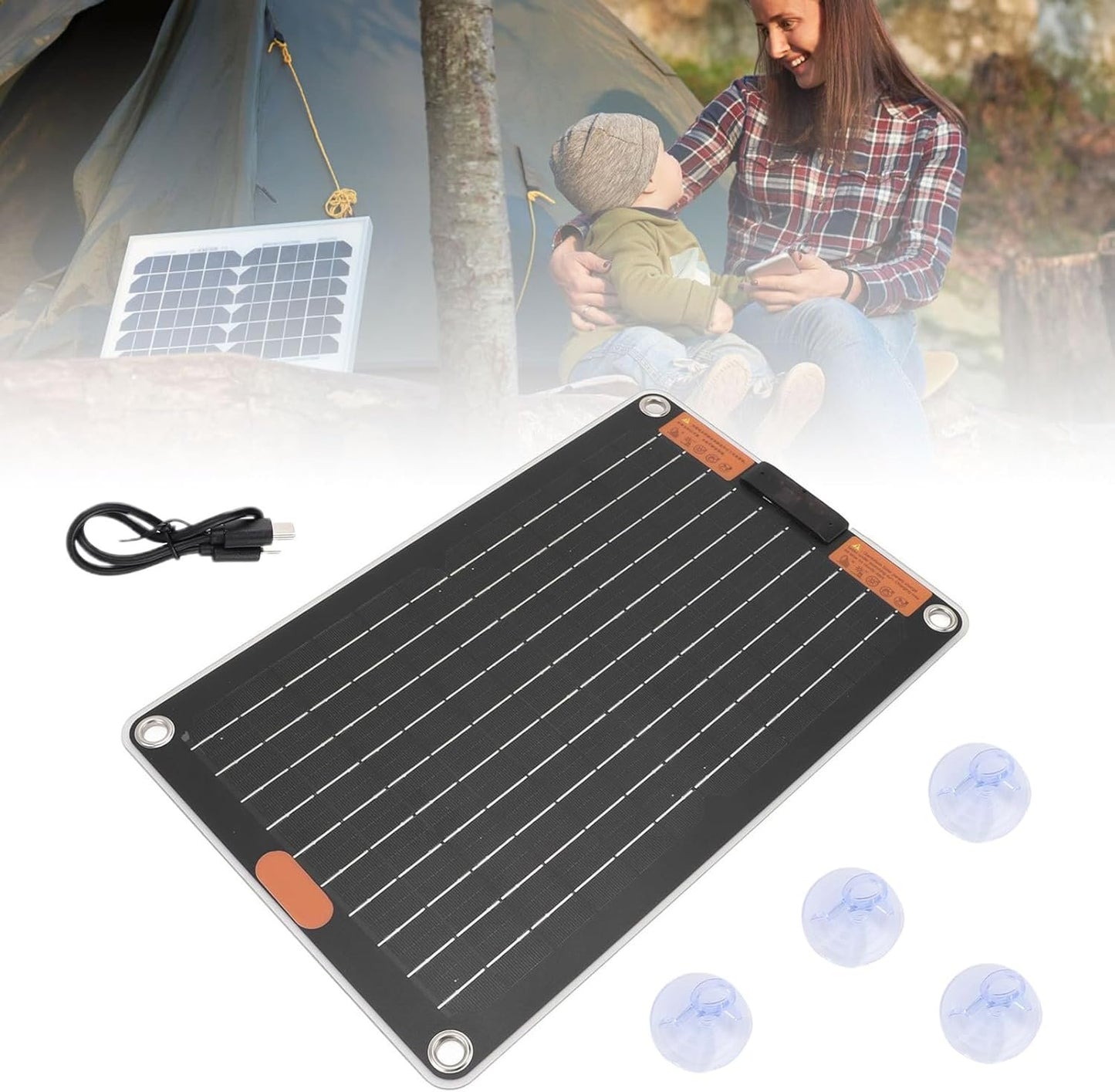 Solar Panel Charger - Portable Solar Panel | 5V Portable Solar Charger | 2A Solar Generator | Wireless Charging Solar Panel Power | Multi Device Solar Panel Charger Supply for Cell Phones Tablets