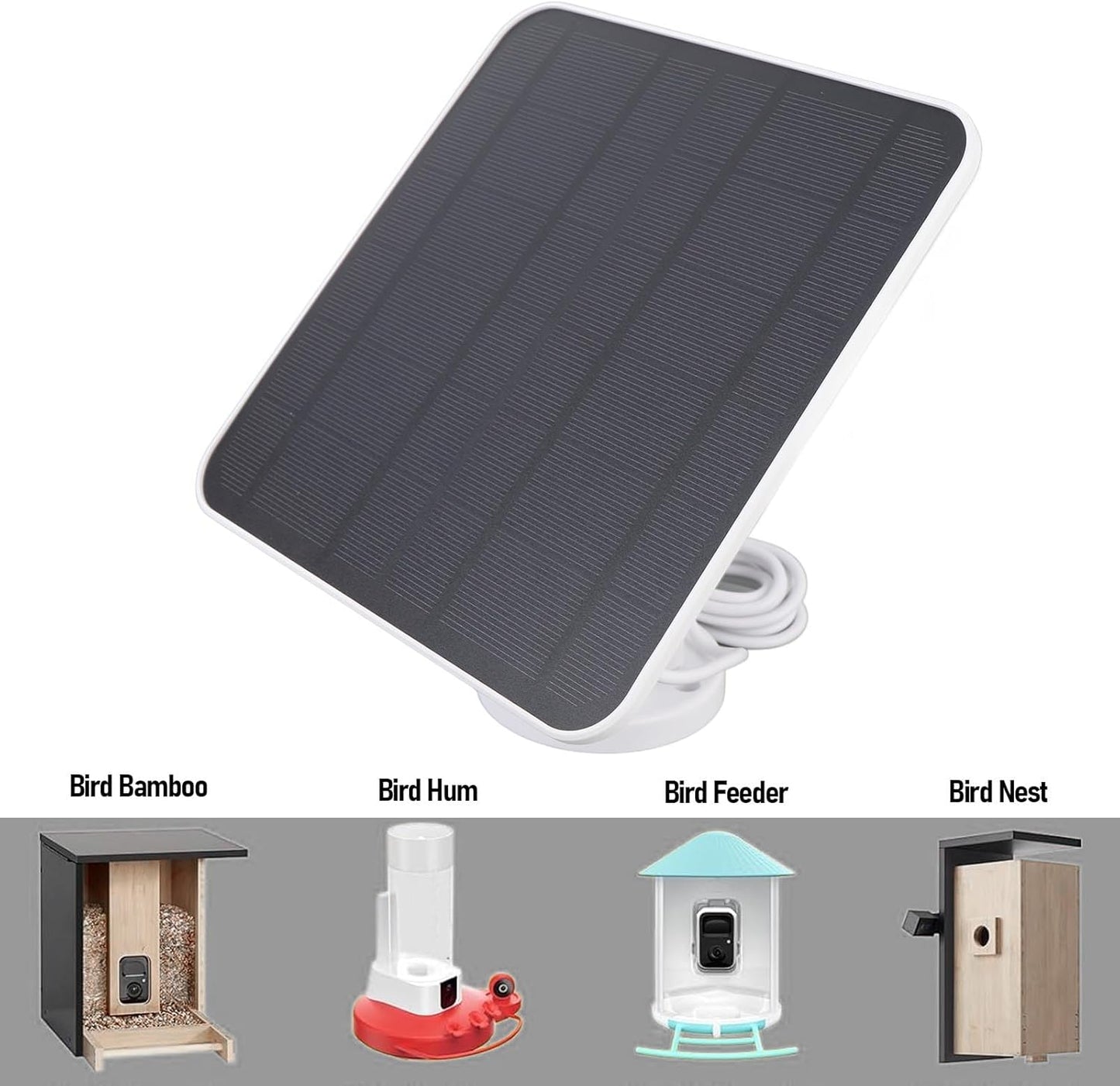 12W Solar Panel Charger for Essential Spotlight for XL Spotlight Camera Bird Feeder Camera with 9.8ft Charging Cable, 360°Adjustable Wall Mount IP66 Water Proof
