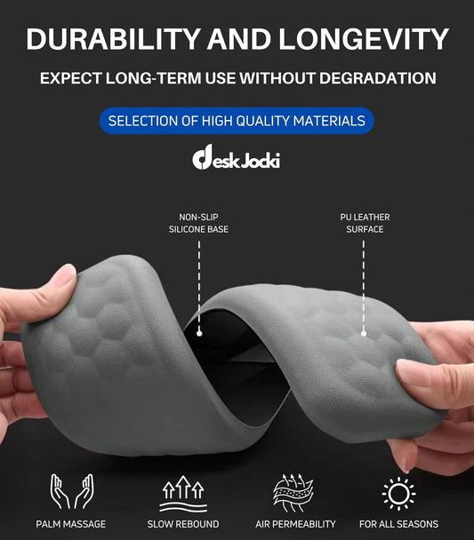 Wrist Rest Combo, Ergonomic Memory Foam Wrist Support Pads, PU Leather Surface, Non Slip Base, Palm and Hand Soft Cushion Support (Black)