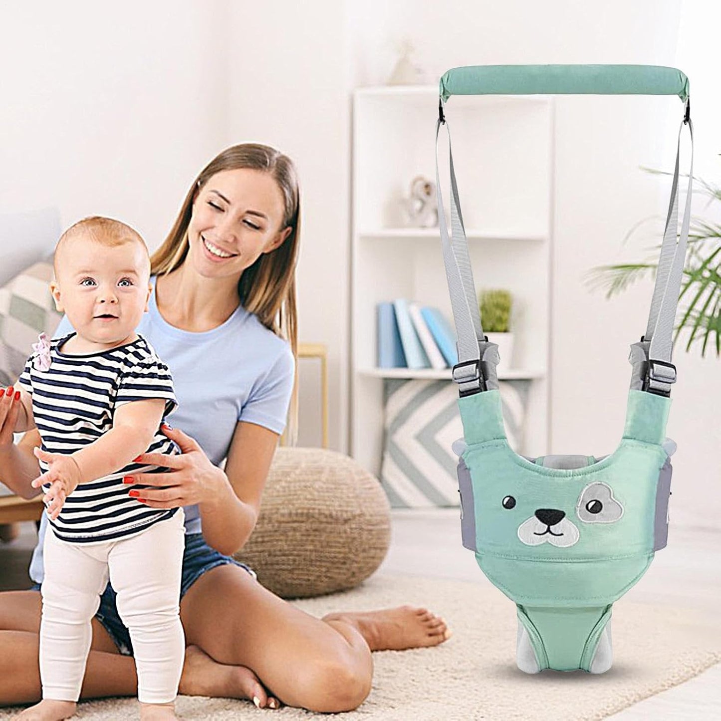 Baby Walking Harness, Adjustable Kids Walker Safety, 18.9 x 12.6 Inches Breathable Support Trainer, Children Walking Tool for Outdoor Stepper Strap, Stroller and Travel Use