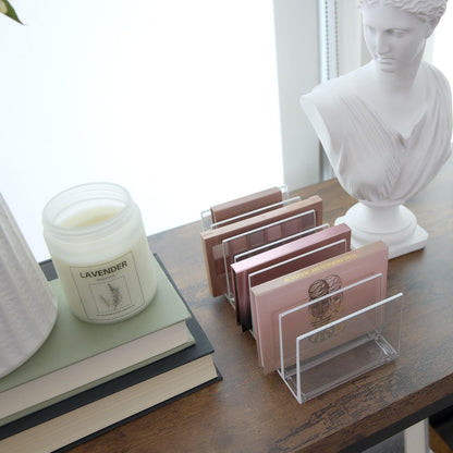 iDesign Signature Series by Sarah Tanno 7-Compartment Makeup Palette Organizer, Clear/Matte White