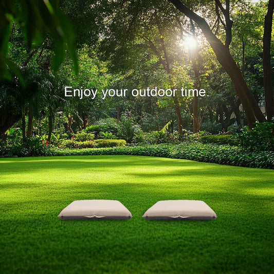 2pcs Self-Inflating Outdoor Foam Seat Pad, Travel Cushion,Seat Cushion for Hiking, Camping, or Simply Relaxing Outdoors Water-Resistant, Non-Slip Base, (Beige)