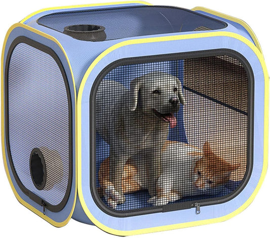 Pet Dryer Box, Portable Drying Crate for Cats Dogs Puppy, Grooming Cage with Anti Hair Flying Design, Ideal Compact Home House Room Carrier for Daily Use Travel Bath Time Care