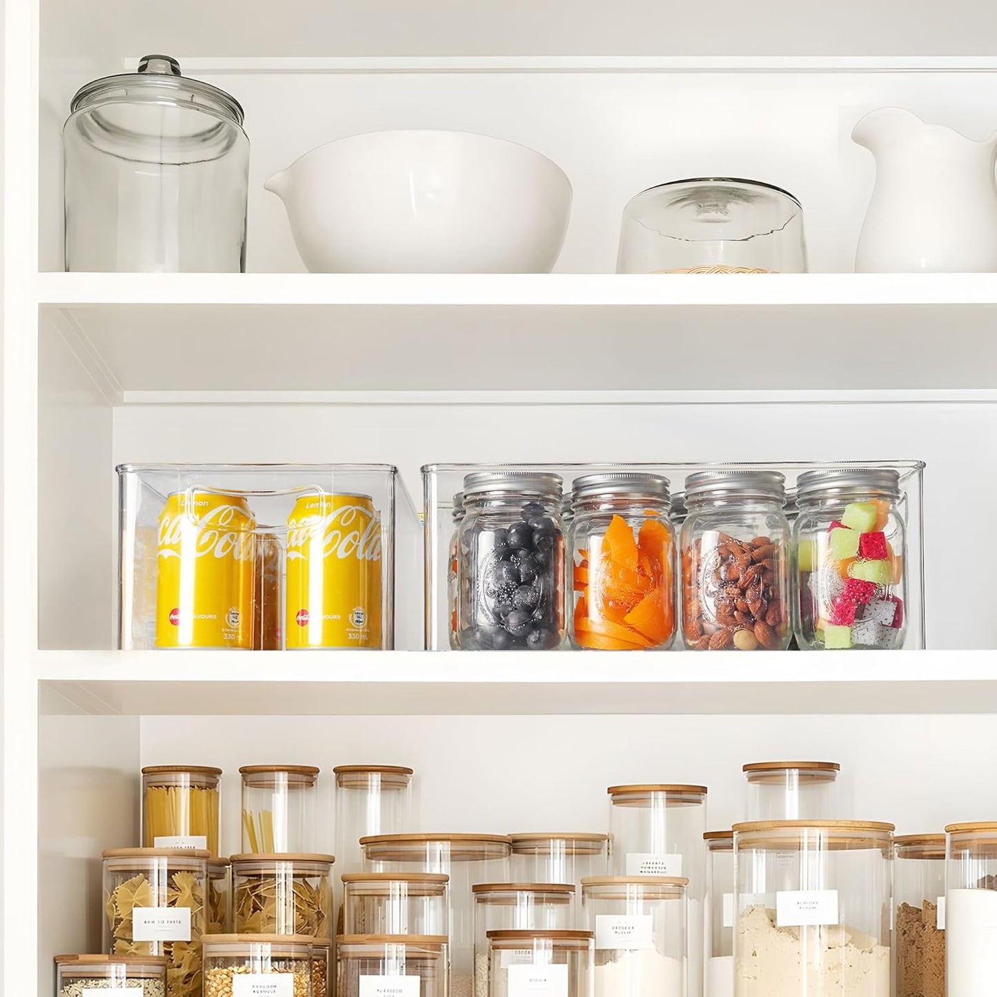 8 PACK Freezer Organizer Bins Clear Stackable Storage Bins with Side Handles for Fridge Organization and Storage Home Organization Must Haves