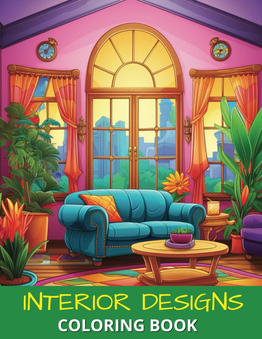 Interior Designs Coloring Book: Home Decor & Room Design Coloring Book – 50 Beautiful Coloring Pages for Adults | A Perfect Gift for Interior Design Enthusiasts | 8.5x11 Inches