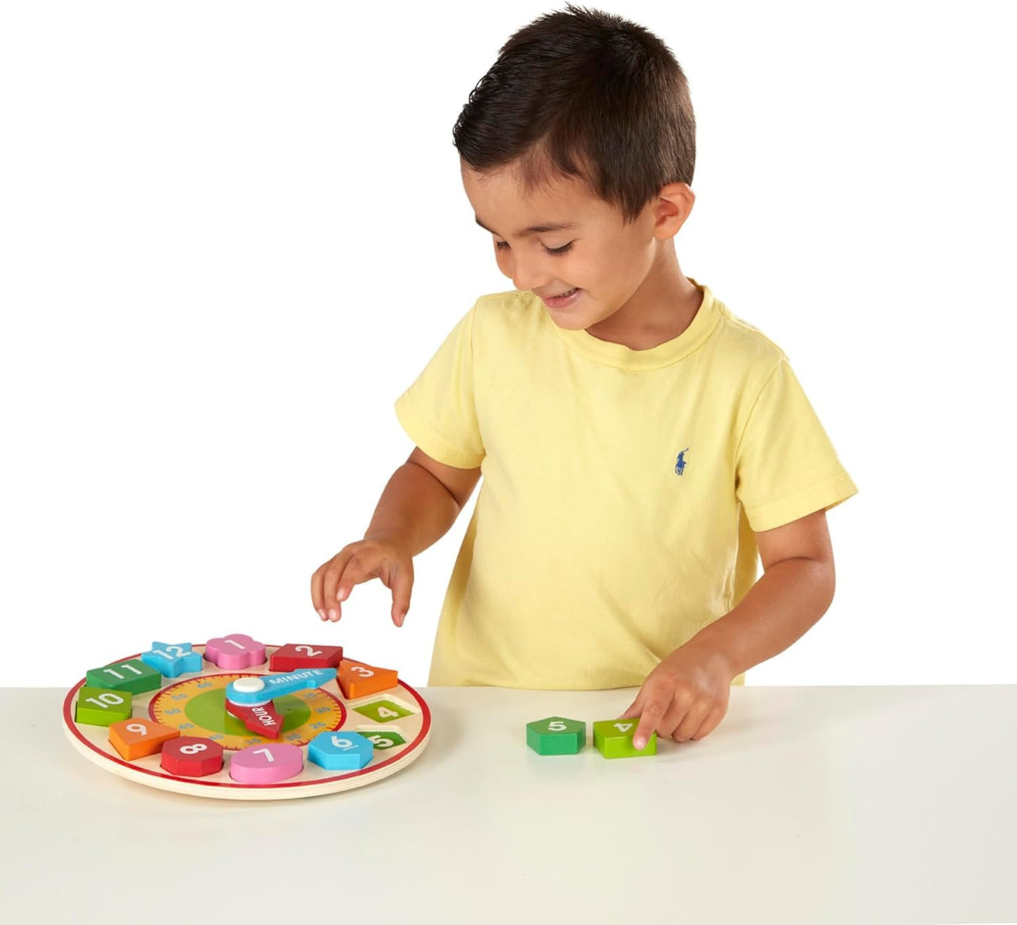 Melissa & Doug Shape Sorting Clock - Wooden Educational Toy | Learn To Tell Time Clock Toy For Kids 3+