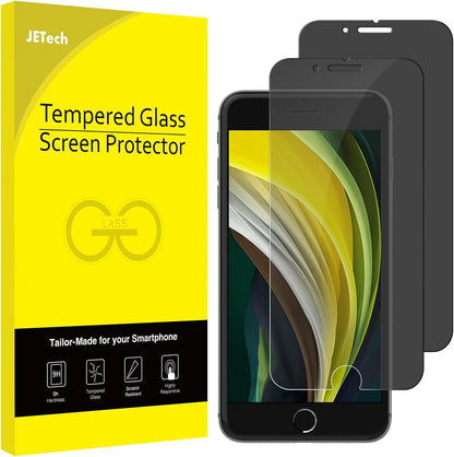 JETech Privacy Screen Protector for iPhone SE 3/2 (2022/2020 Edition), iPhone 8 and iPhone 7, Anti-Spy Tempered Glass Film, 2-Pack