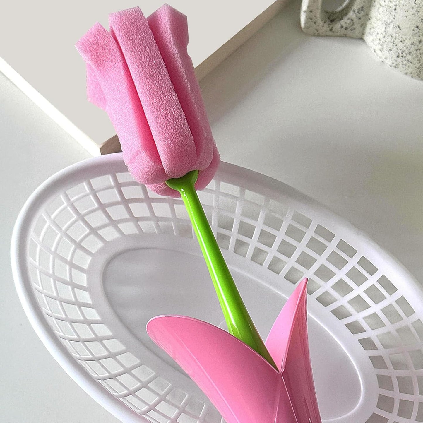 Bottiglia Brush, Detachable Sponge Cleaner, 9,45 in Long Handle Scrubber, Versatile Dish Washing Tool, Deep Cleaning Design for Home Essential, Travel Cups, Pet Bowls, Bathroom Sinks