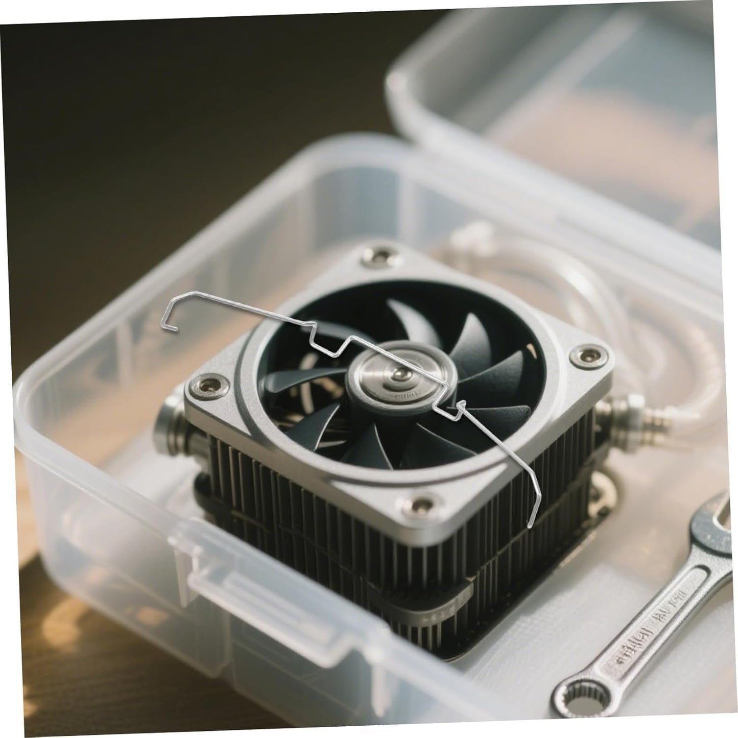 HAWILLOSCH 4pcs CPU Fan Buckle - 12cm Radiator Fan Fixing Clips Wire Heatsink Fan Buckle - Mainboard Upper Hook Fixed Bracket for Gaming Office and PC Build