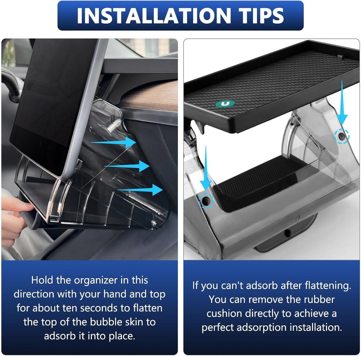 Car Center Console Organizer for Tesla Model 3 Model Y, Magnetic Tray Under Screen Storage Box Dashboard Holder for Tesla Interior Accessories