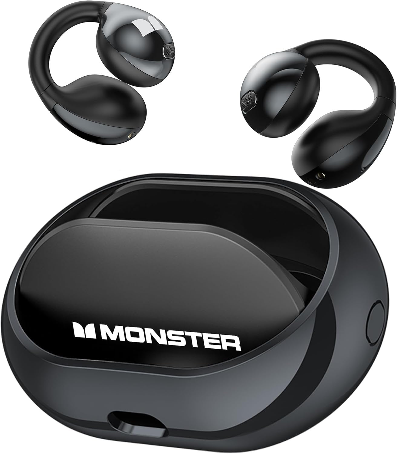 Monster Wireless Earbuds, Bluetooth 5.4 Clip-On Earbuds with HiFi Stereo,Open Ear Headphones with ENC Clear Call, 21H Playtime, Fast Charge, Touch Control,IPX6 Waterproof Wireless for Workouts,Outdoor