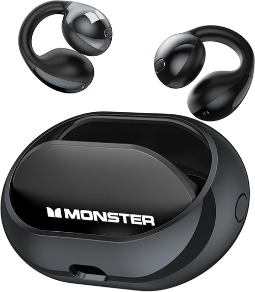 Monster Wireless Earbuds, Bluetooth 5.4 Clip-On Earbuds with HiFi Stereo,Open Ear Headphones with ENC Clear Call, 21H Playtime, Fast Charge, Touch Control,IPX6 Waterproof Wireless for Workouts,Outdoor