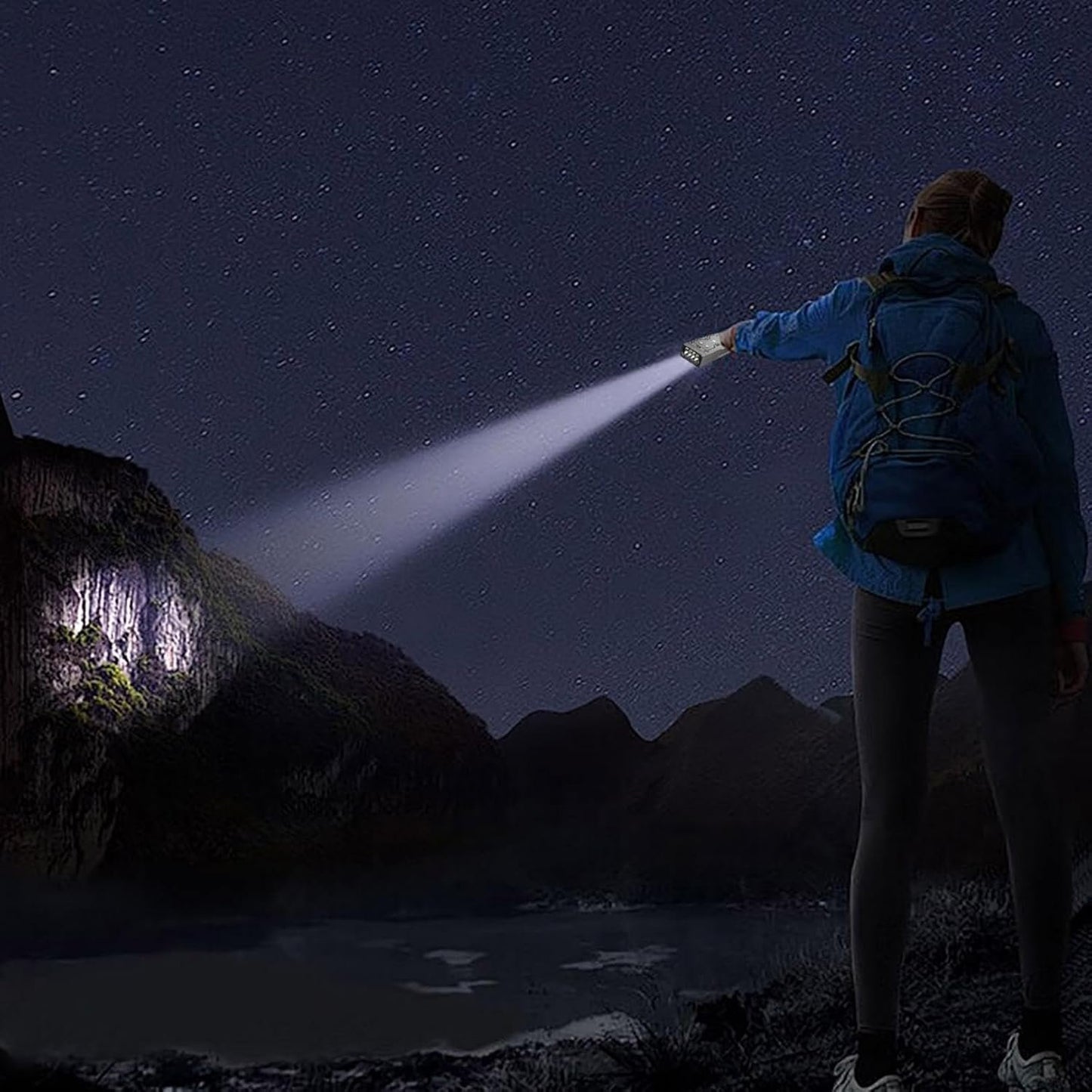 Multi Function Rechargeable Self-Defense LED Flashlight with Arc Lighter Hidden Camera Detectors Portable Self Protective Tactical Flashlight for Travel Camping Emergency Gifts for Men&Women (A)