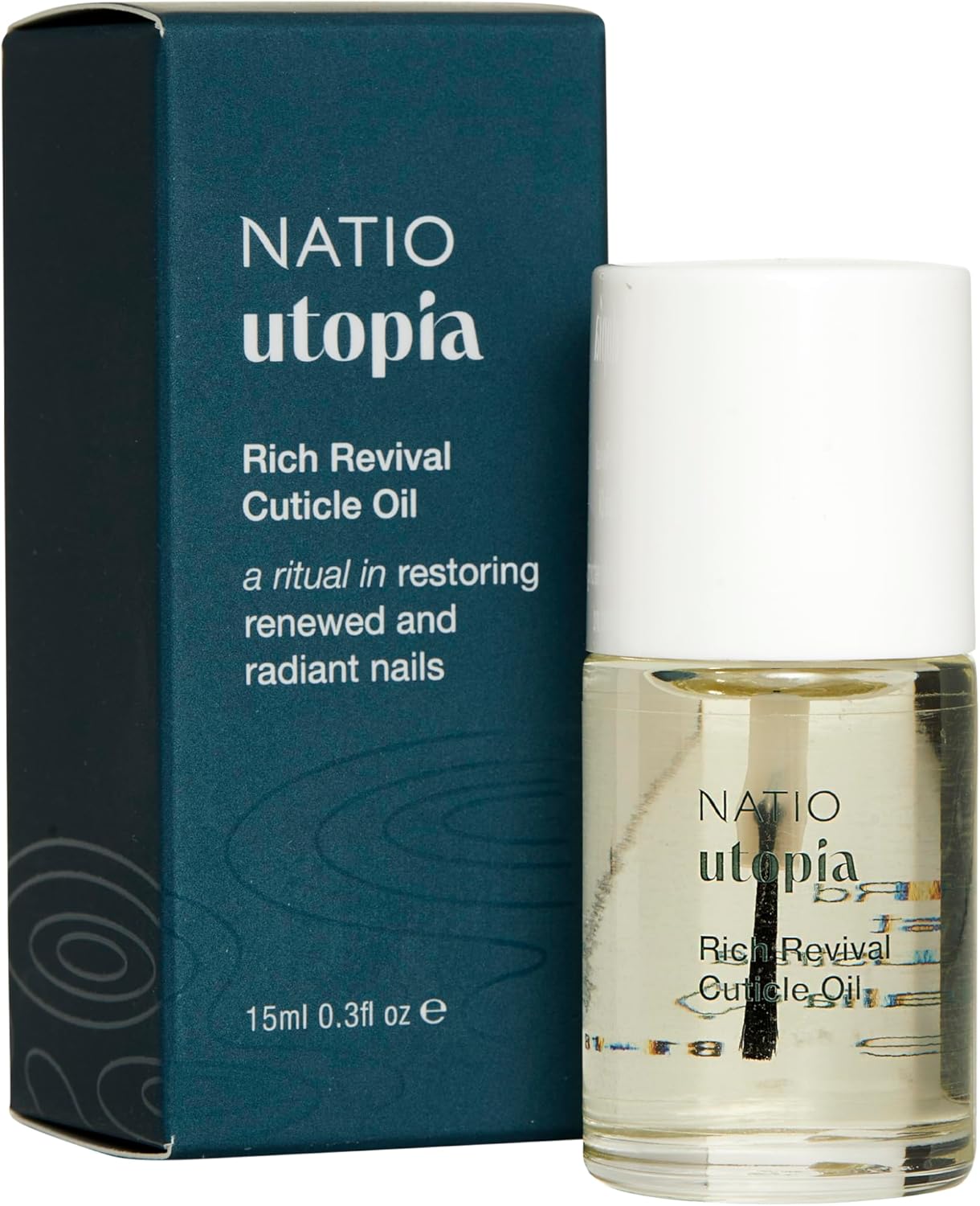 Natio Australia Utopia Rich Revival Cuticle Oil -Nail & Cuticle Oil for Nail Growth - Jojoba, Vitamin E & Coconut Oils - Fragrance Free, Vegan Friendly & Made in Australia