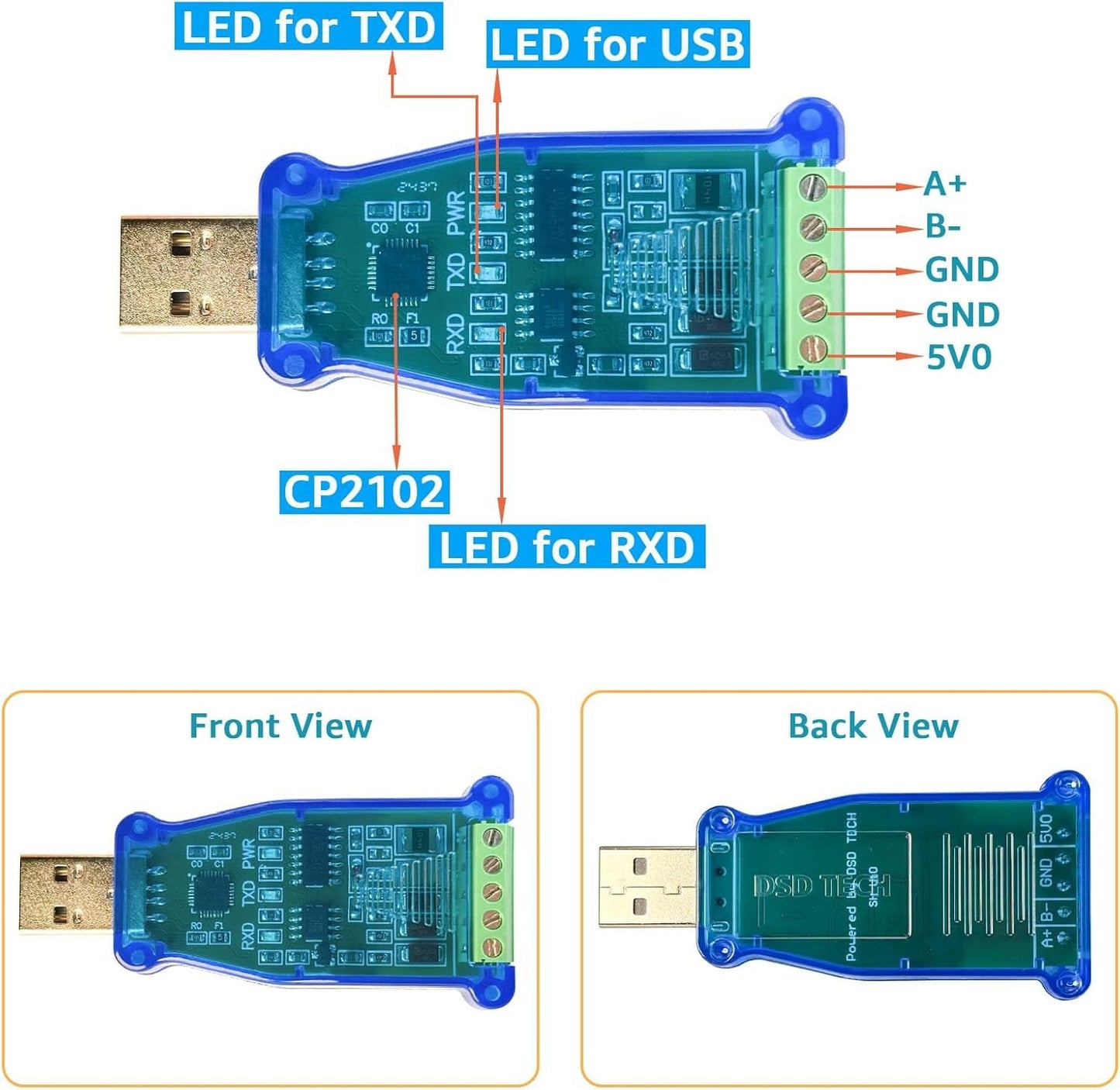 DSD TECH SH-U10 USB to RS485 Converter for Modbus
