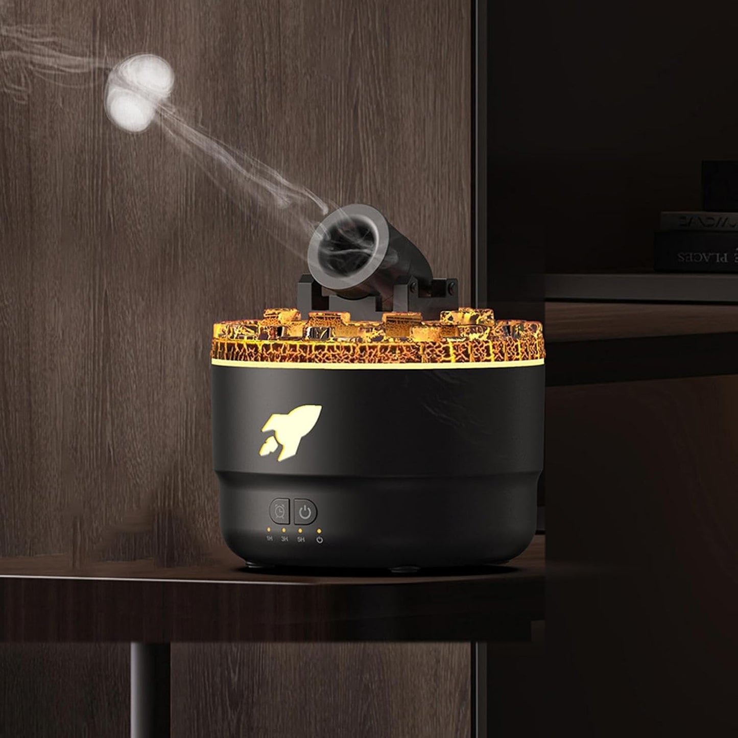 Aromatherapy Diffusers, Mood Diffusers For Home - Turret Air Diffuser Humidifier | Flame Air Diffuser, Air Diffuser Humidifier With Volcanic Light