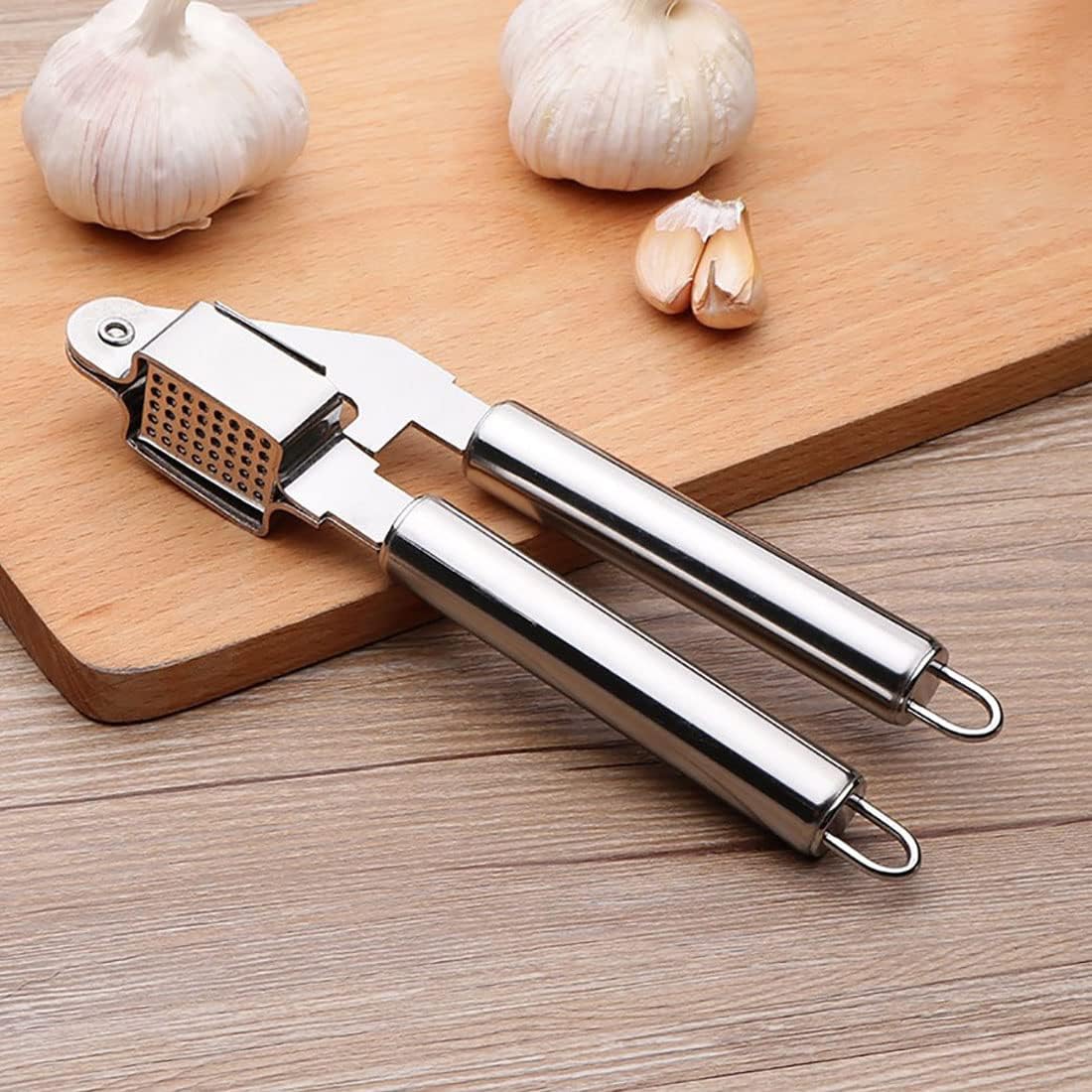 Garlic Press and Lemon Squeezer Set, Multifunctional Stainless Steel Garlic Press Ginger Crusher Kitchen Gadgets and Manual Orange Juice Squeezer Fruit Squeeze Juicer Kitchen Tools
