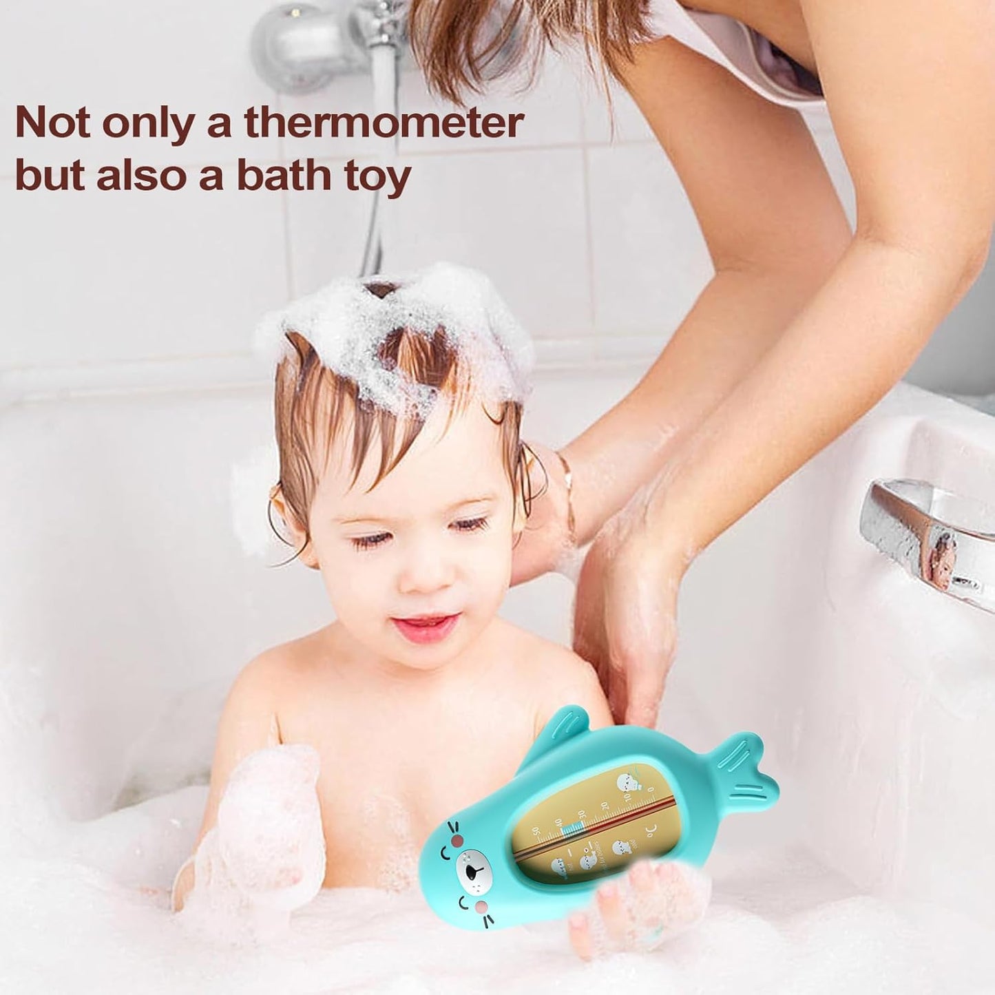 Baby Bath Temperature Toy, Cartoon Bath Temp Measuring Tool, Safety Water Gauge, Toddler Bathtub Thermometer, Fun and Accurate Shower Plaything for Babies, Kids, 5.91 x 4.02 Inch