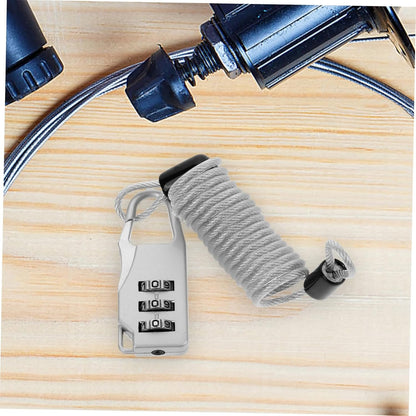 Amosfun 1Set Adjustable Theft Cable Lock for Luggage Motorcycles and Scooters Heavy Duty Spring Wire Combination Lock Design for Enhanced Security and Portability