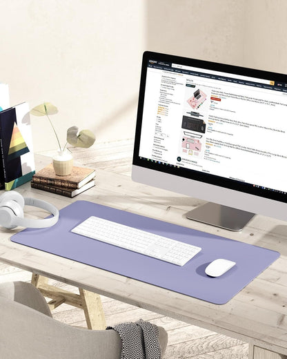 YSAGi Non-Slip Desk Pad,Mouse Pad,Waterproof Leather Desk Table Protector,Ultra Thin Large Desk Blotter, Easy Clean Laptop Desk Writing Mat for Office Work/Home/Decor(Lavender, 31.5" x 15.7")
