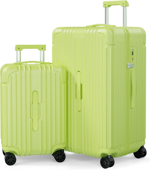 Krute Luggage Sets 2 Piece Suitcase PC+ABS Hardside Spinner Wheels TSA Lock Carry On Luggage 20+28 Inch (AppleGreen)