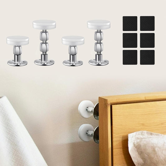 CRETBEL 4PCS Adjustable Bed Frame Anti-Shake Tool (Upgraded) for Loft Beds, Headboard Stoppers with Free Furniture Pads and Screws, Protect The Wall from Banging, Easy to Install (1.1-2.5in)