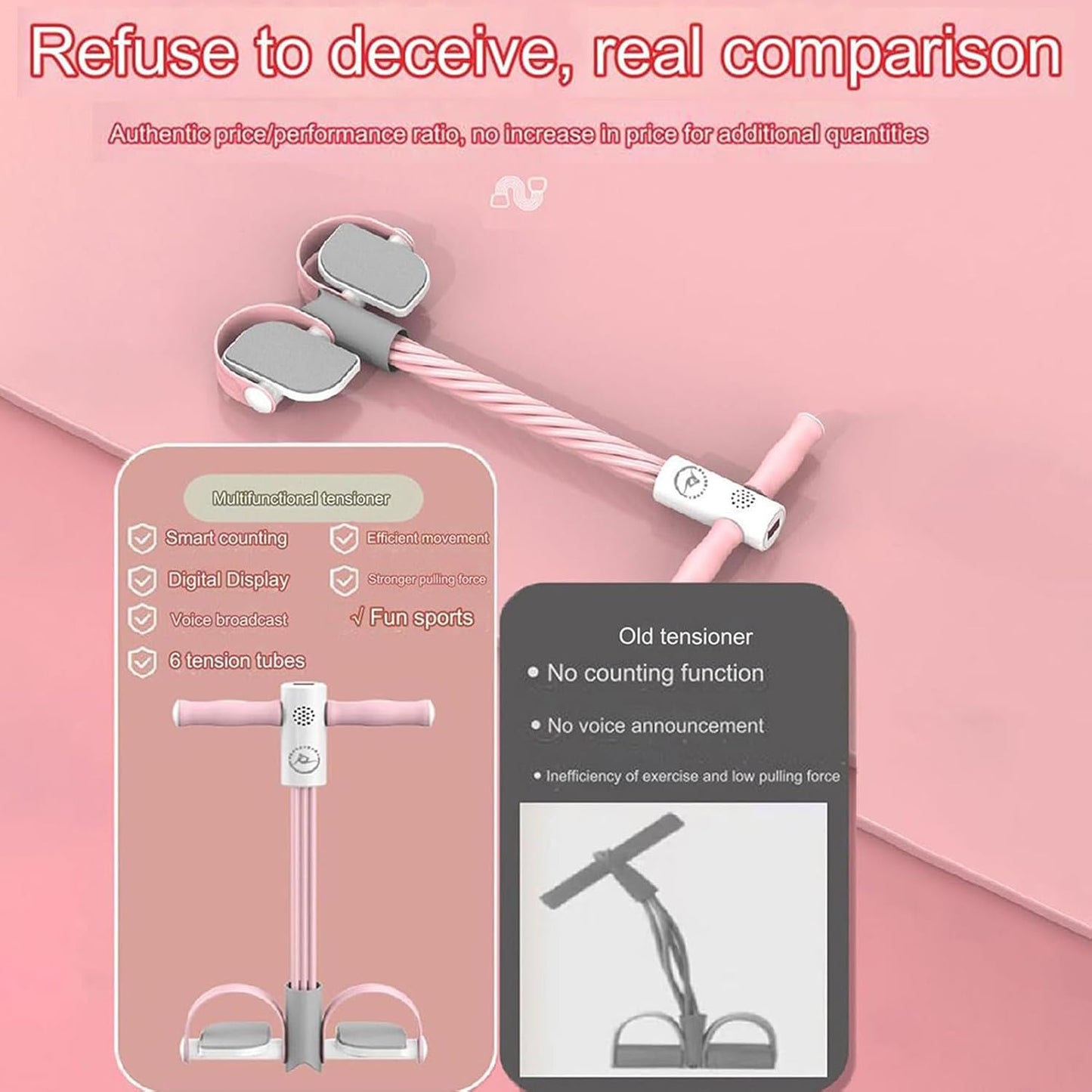 Fitness Pedal Puller Rope, Elastic Tension Training Equipment, Consistent Exercise Efficiency, Pedal Ankle Exerciser for Arms, Abdomen, Stomach, Biceps, Legs, Shoulders, Stretching and Workout Gear