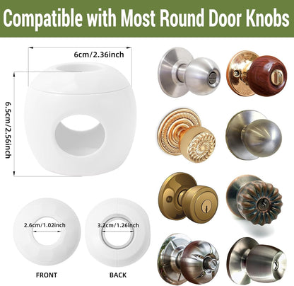 GCRQ Child Safety Door Knob Covers 4 Pack Reusable Baby Proof Door Knob Locks Baby Proof Door Handle Protector for Kids Universal Fit Easy Grip Lockable Design No Tools Needed