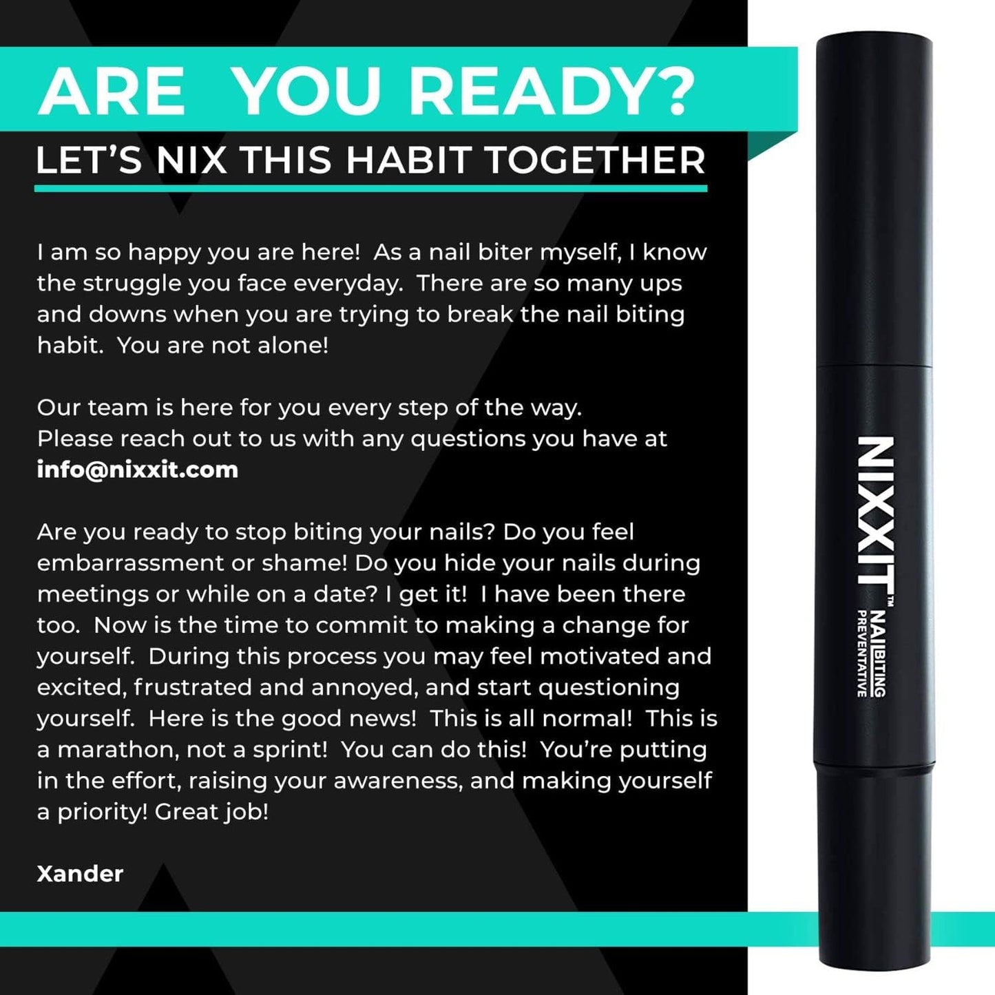 NIXXIT Nail Biting Treatment for Adults - Stop Nailing Biting Pen and Thumb Sucking for Adults & Children - Non Glossy Bitter Taste - Safe & Effective Solution - USA Made