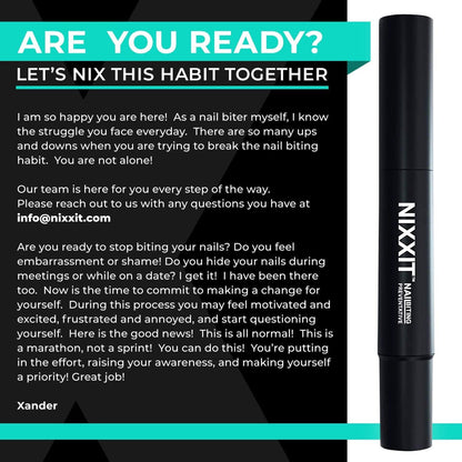NIXXIT Nail Biting Treatment for Adults - Stop Nailing Biting Pen and Thumb Sucking for Adults & Children - Non Glossy Bitter Taste - Safe & Effective Solution - USA Made