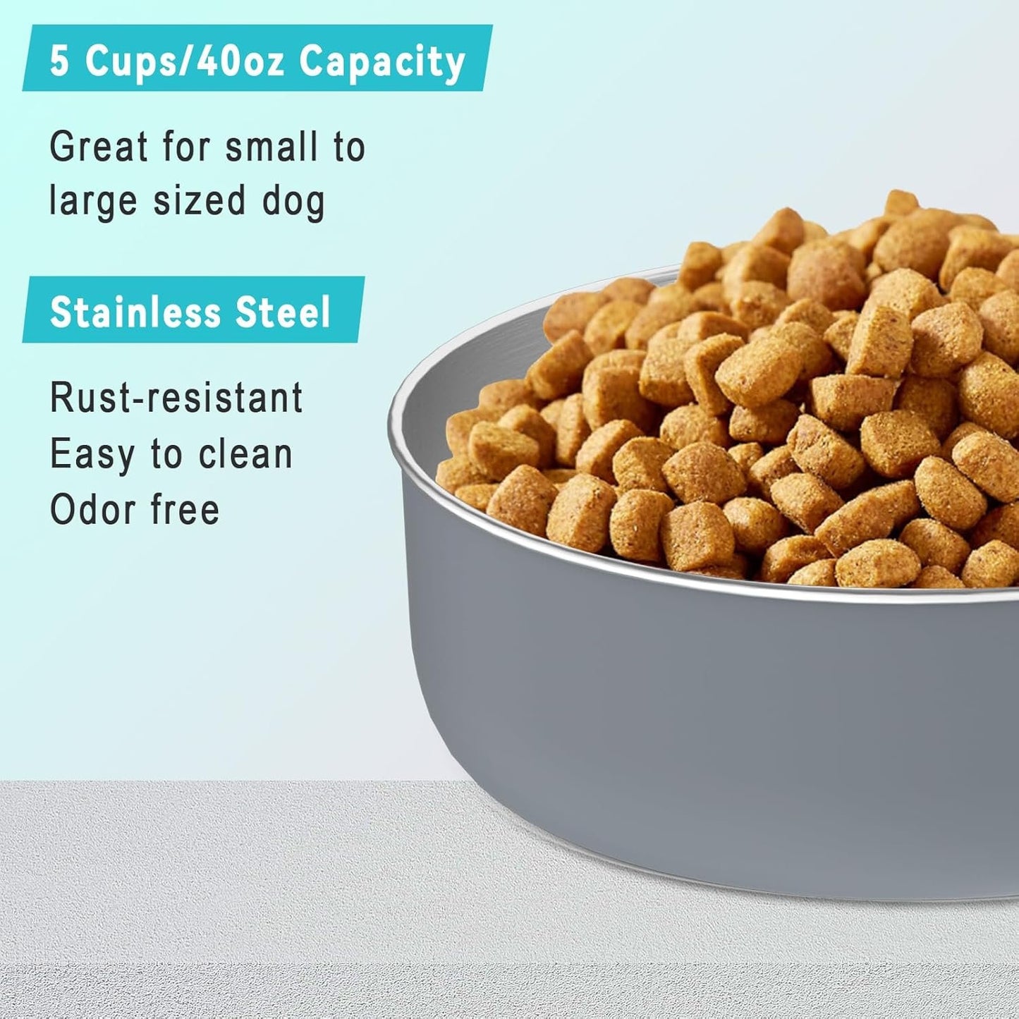 Travel Dog Bowls with Lid, 2 in 1 30Oz Collapsible Dog Water Bowl, 40Oz Stainless Steel Dog Food Bowl Foldable Silicone Water Bowl Portable Pet Feeding Watering Dish for Medium/Small Dogs,Cats