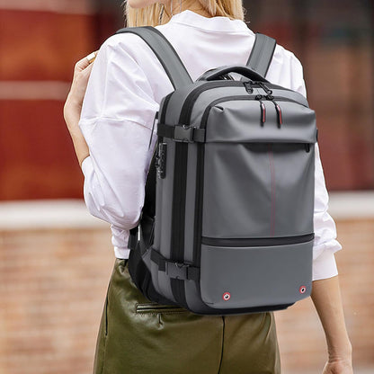 Vacuum Backpack – Anti-Theft Travel Bag | Waterproof Luggage Pack With Password Lock, Expandable 60L Volume, Air Compression Organizer, Dry Wet Divider, Outdoor Gear For Hiking & Business Trips
