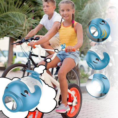 Cycling Lights with Horn, Cute Whale 110 Decibel Horn LED Bike Lamp, 2.63x2.28in High Brightness Flashlight, Night Riding Safety Tool, Cycling Accessories for Commuting