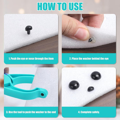 1Pcs Upgraded Safety Eye Tool Auxiliary Tool, Safety Eye Snapper Tool Safety Eye Pliers for Amigurumi Eye Snapper Crochet Tool for Stuffed 5-30mm Animal Eyes Doll Making Supplies(Blue)