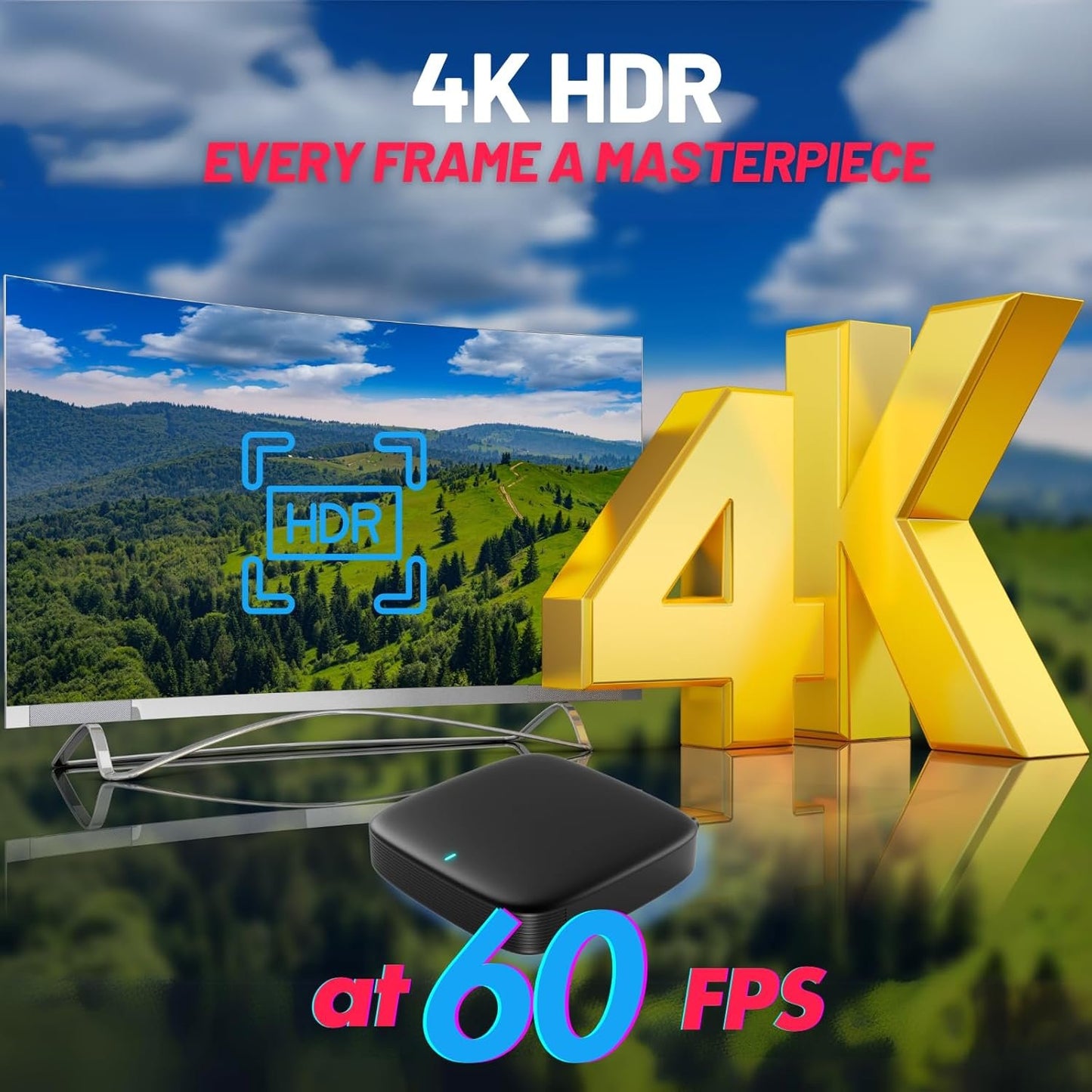 Raxxio MAG555 4K Google TV Box with Dual-Band Wi-Fi, Bluetooth 5.0, Google Assistant, HDR Streaming