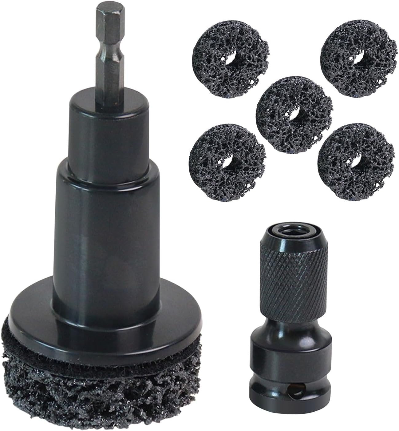 Stud Rust Removal Tool, Hub Cleaning Tool, Brake Hub Resurfacing Kit Wheel Stud Cleaner Portable Rust Remover Kit, Grinding Cleaner Polishing Maintenance Automotive Tool for 1/2 Inches Wrenches