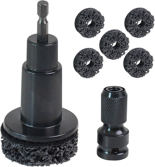 Stud Rust Removal Tool, Hub Cleaning Tool, Brake Hub Resurfacing Kit Wheel Stud Cleaner Portable Rust Remover Kit, Grinding Cleaner Polishing Maintenance Automotive Tool for 1/2 Inches Wrenches