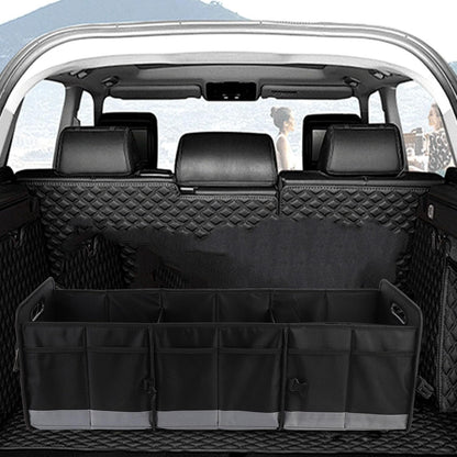 Car Trunk Organizer, 95L Car Multi Compartment Storage Box with Handles, Foldable Trunk Extended Cargo Organizer, for Any Car, SUV, Truck