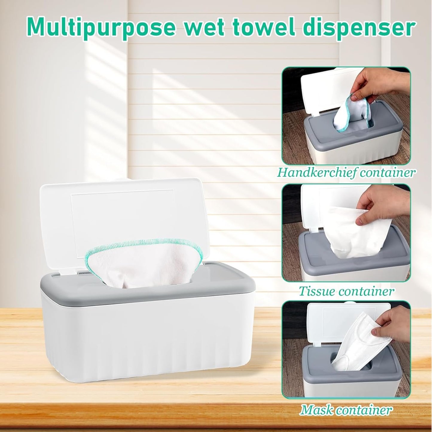100 Pack Flannel Cloth Baby Wipes with Dispenser Reusable Baby Wipes Washable Natural Soft and Skin-Friendly Cloth Wipes Reusable Tissues Hand Washcloth for Cloth Diapers 8x8 Inch